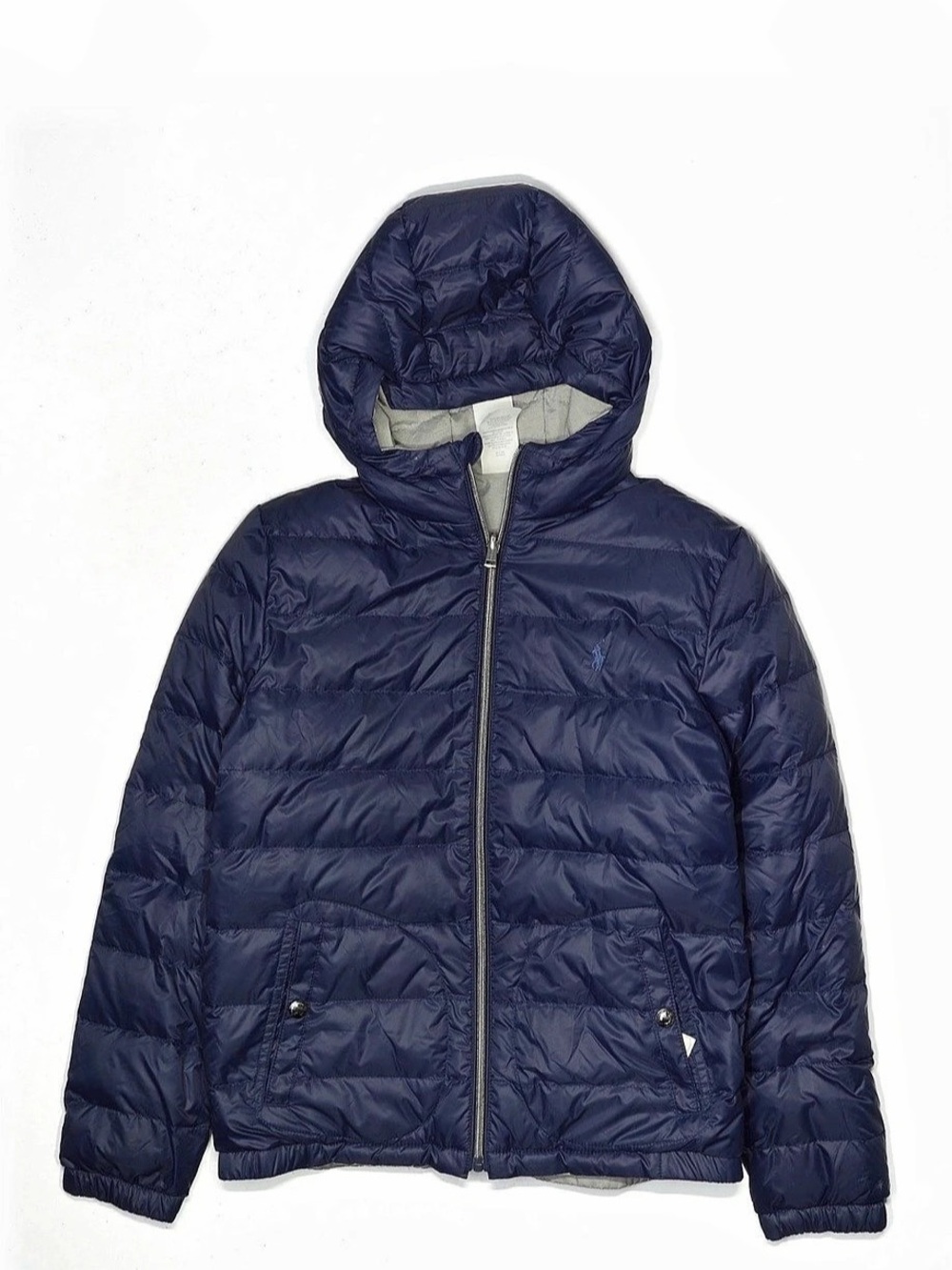 Polo Ralph Lauren Reversible Packable Down Jacket Hooded Puffer Blue